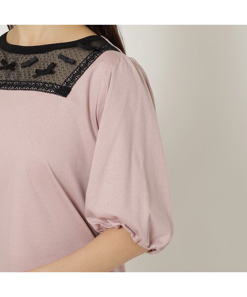 Rose Tiara / ローズティアラ カットソー | 【人気アイテム/接触冷感/手洗い可】ドットチュール切替カットソー | 詳細8