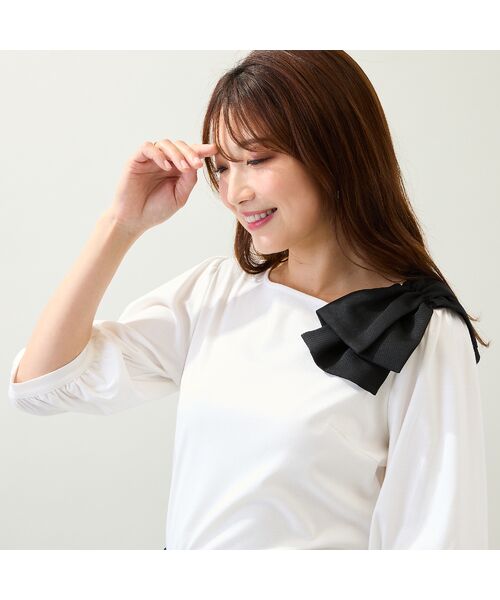 Rose Tiara / ローズティアラ カットソー | 【接触冷感/綿100%/手洗いOK】ビッグリボンカットソー | 詳細1