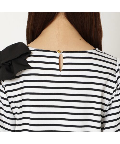 Rose Tiara / ローズティアラ カットソー | 【接触冷感/綿100%/手洗いOK】ビッグリボンカットソー/ボーダー | 詳細11