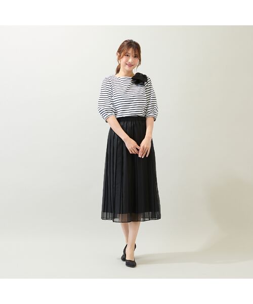 Rose Tiara / ローズティアラ カットソー | 【接触冷感/綿100%/手洗いOK】ビッグリボンカットソー/ボーダー | 詳細3