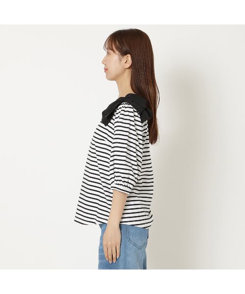 Rose Tiara / ローズティアラ カットソー | 【接触冷感/綿100%/手洗いOK】ビッグリボンカットソー/ボーダー | 詳細5