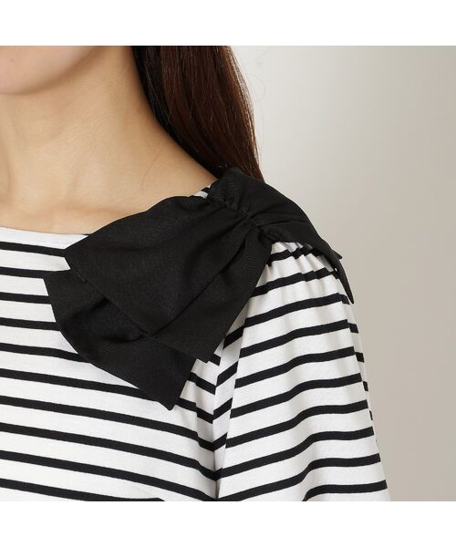 Rose Tiara / ローズティアラ カットソー | 【接触冷感/綿100%/手洗いOK】ビッグリボンカットソー/ボーダー | 詳細8