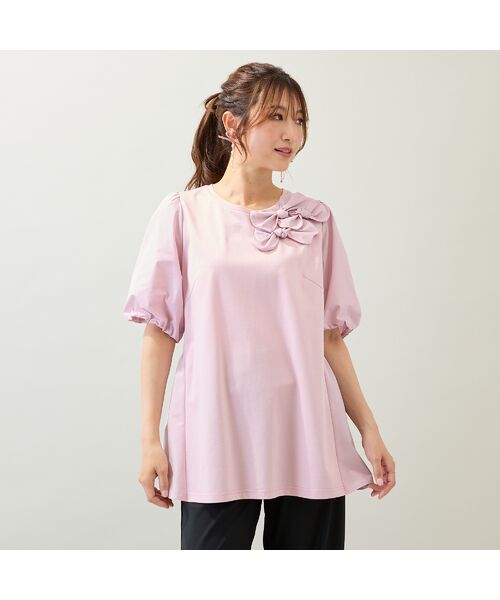 Rose Tiara / ローズティアラ カットソー | 【接触冷感/UVカット/手洗いOK】バックギャザー切替カットソー | 詳細2