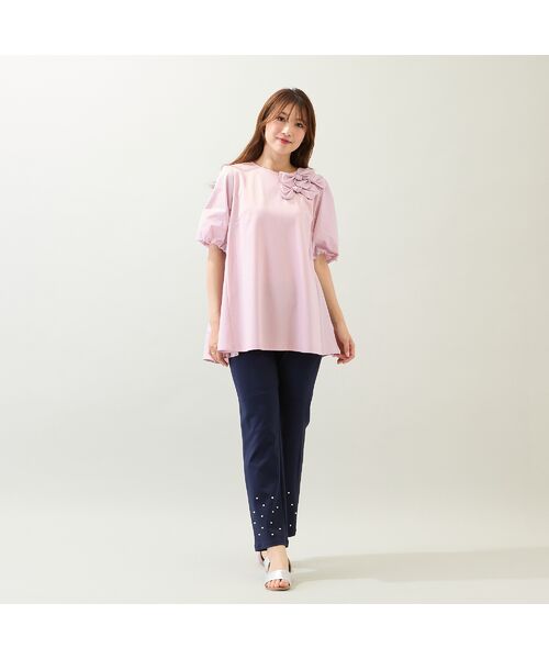 Rose Tiara / ローズティアラ カットソー | 【接触冷感/UVカット/手洗いOK】バックギャザー切替カットソー | 詳細3