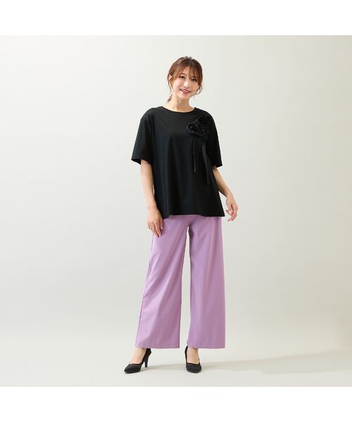 Rose Tiara / ローズティアラ カットソー | 【接触冷感/綿100%/手洗いOK】巻きバラ刺繍カットソー | 詳細2