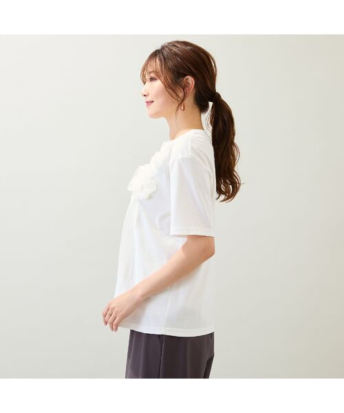 Rose Tiara / ローズティアラ カットソー | 【接触冷感/綿100%/手洗いOK】巻きバラ刺繍カットソー | 詳細4