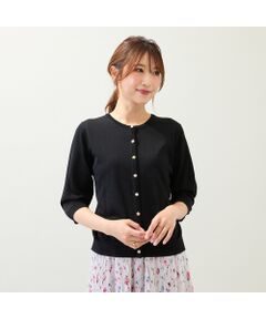 Rose Tiara / ローズティアラ ニット・セーター | ビジュー調ボタンニットカーディガン