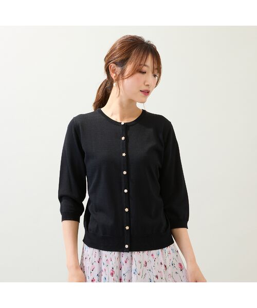 Rose Tiara / ローズティアラ ニット・セーター | ビジュー調ボタンニットカーディガン | 詳細1