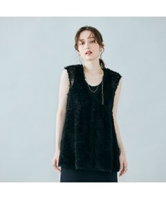 Rose Tiara / ローズティアラ ベスト | チュール刺繍レイヤードジレ