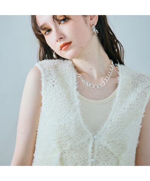 Rose Tiara / ローズティアラ ベスト | チュール刺繍レイヤードジレ | 詳細2