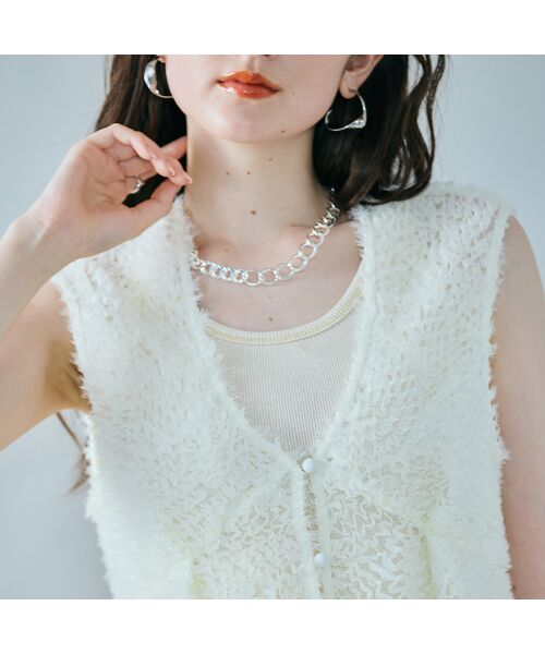 Rose Tiara / ローズティアラ ベスト | チュール刺繍レイヤードジレ | 詳細7