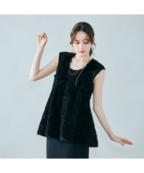 Rose Tiara / ローズティアラ ベスト | チュール刺繍レイヤードジレ | 詳細9