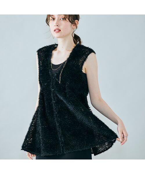 Rose Tiara / ローズティアラ ベスト | チュール刺繍レイヤードジレ | 詳細10