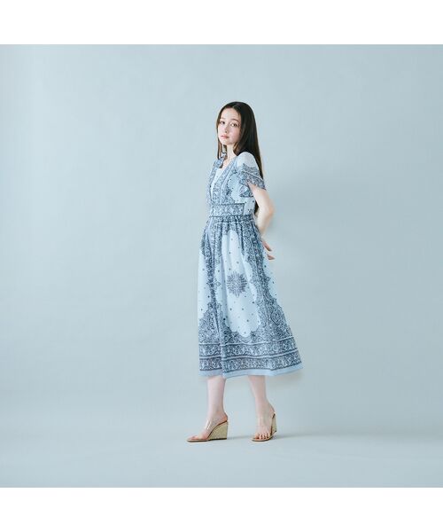 Rose Tiara / ローズティアラ ミニ丈・ひざ丈ワンピース | ペイズリーパネルプリントワンピース | 詳細5