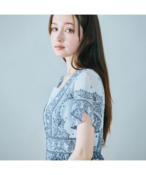 Rose Tiara / ローズティアラ ミニ丈・ひざ丈ワンピース | ペイズリーパネルプリントワンピース | 詳細9