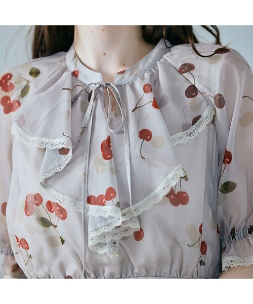 Rose Tiara / ローズティアラ ミニ丈・ひざ丈ワンピース | チェリープリントプリーツワンピース | 詳細8