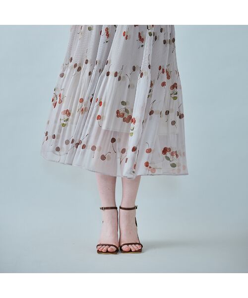 Rose Tiara / ローズティアラ ミニ丈・ひざ丈ワンピース | チェリープリントプリーツワンピース | 詳細9