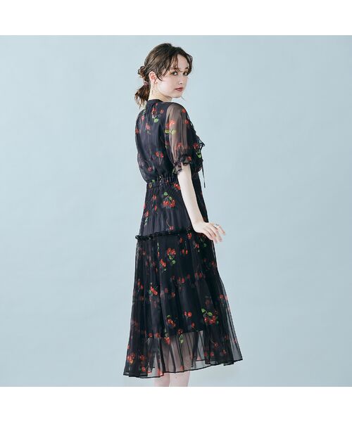 Rose Tiara / ローズティアラ ミニ丈・ひざ丈ワンピース | チェリープリントプリーツワンピース | 詳細15