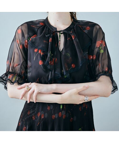 Rose Tiara / ローズティアラ ミニ丈・ひざ丈ワンピース | チェリープリントプリーツワンピース | 詳細16