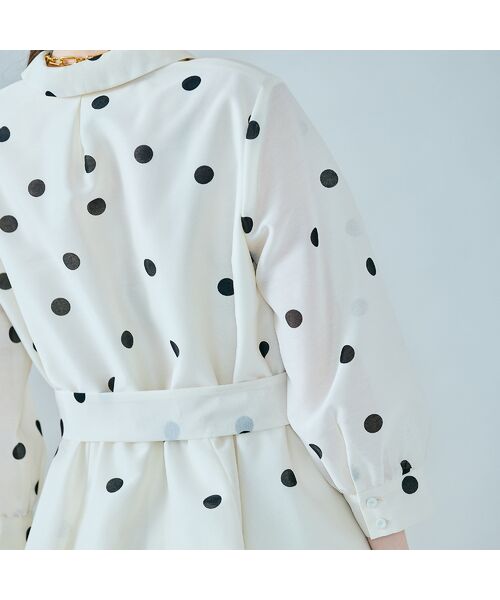 Rose Tiara / ローズティアラ ミニ丈・ひざ丈ワンピース | シャツ風ドットワンピース | 詳細12