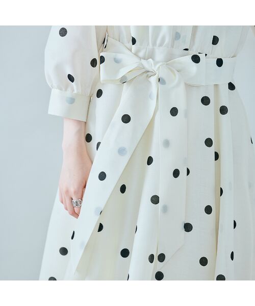 Rose Tiara / ローズティアラ ミニ丈・ひざ丈ワンピース | シャツ風ドットワンピース | 詳細13