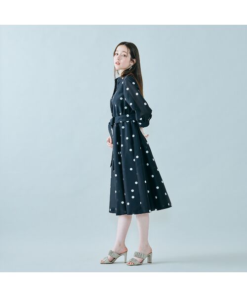 Rose Tiara / ローズティアラ ミニ丈・ひざ丈ワンピース | シャツ風ドットワンピース | 詳細2