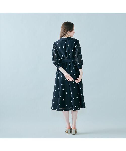 Rose Tiara / ローズティアラ ミニ丈・ひざ丈ワンピース | シャツ風ドットワンピース | 詳細3