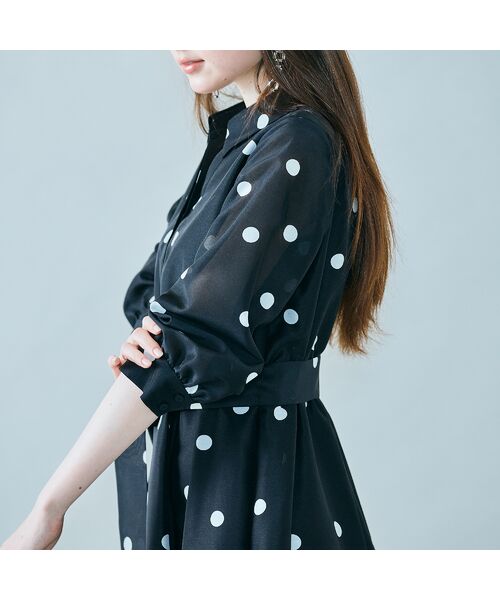 Rose Tiara / ローズティアラ ミニ丈・ひざ丈ワンピース | シャツ風ドットワンピース | 詳細6
