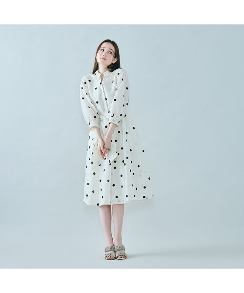 Rose Tiara / ローズティアラ ミニ丈・ひざ丈ワンピース | シャツ風ドットワンピース | 詳細7