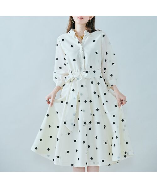 Rose Tiara / ローズティアラ ミニ丈・ひざ丈ワンピース | シャツ風ドットワンピース | 詳細9