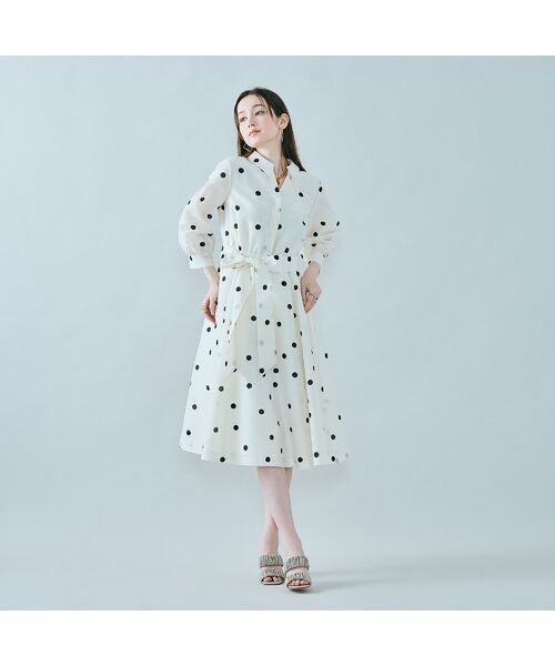 Rose Tiara/ローズティアラ シャツ風ドットワンピース オフ 38