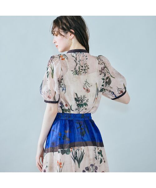 Rose Tiara / ローズティアラ シャツ・ブラウス | カラーブロックフラワープリントブラウス | 詳細3