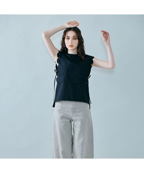 Rose Tiara / ローズティアラ シャツ・ブラウス | スカラップ刺繍ダブルカラーブラウス | 詳細11