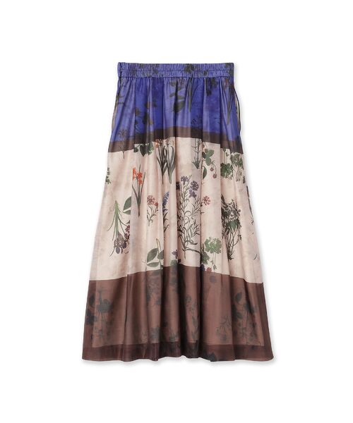 Rose Tiara / ローズティアラ ミニ・ひざ丈スカート | カラーブロックフラワープリントスカート | 詳細13