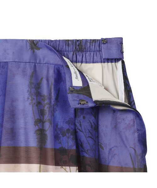 Rose Tiara / ローズティアラ ミニ・ひざ丈スカート | カラーブロックフラワープリントスカート | 詳細14