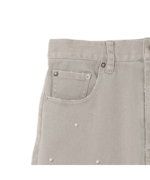 Rose Tiara / ローズティアラ デニムパンツ | パール付きカーブデニム/gray | 詳細9