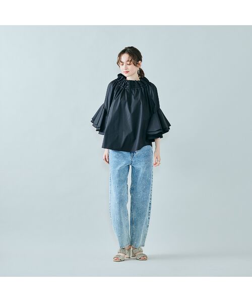 Rose Tiara / ローズティアラ デニムパンツ | パール付きカーブデニム | 詳細1