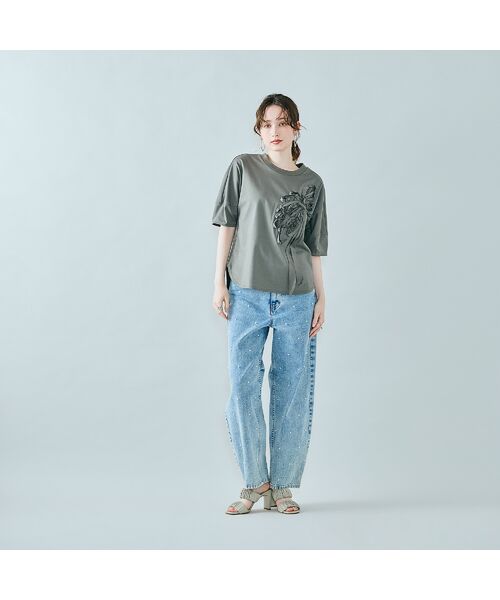 Rose Tiara / ローズティアラ デニムパンツ | パール付きカーブデニム | 詳細2