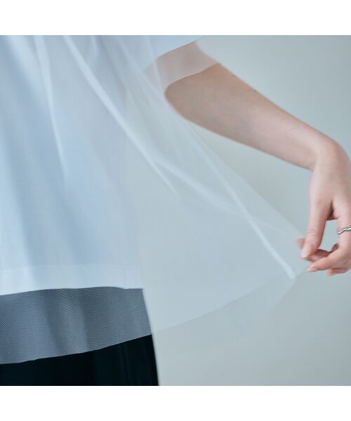 Rose Tiara / ローズティアラ カットソー | チュールレイヤードロゴTシャツ | 詳細3