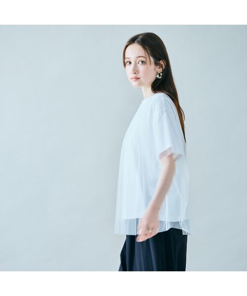 Rose Tiara / ローズティアラ カットソー | チュールレイヤードロゴTシャツ | 詳細4