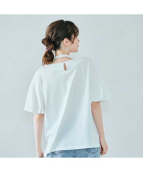 Rose Tiara / ローズティアラ カットソー | フラワーモチーフヒモ付きカットソー | 詳細3