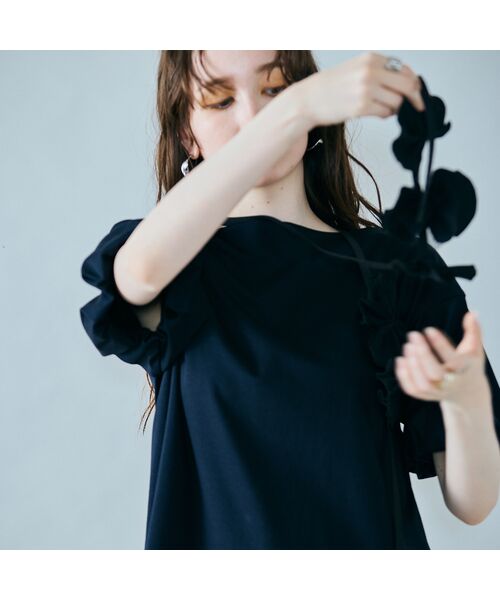 Rose Tiara / ローズティアラ カットソー | フラワーモチーフヒモ付きカットソー | 詳細9