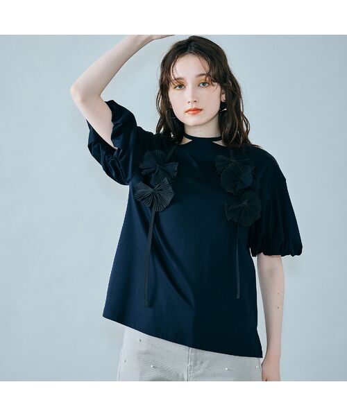 Rose Tiara / ローズティアラ カットソー | フラワーモチーフヒモ付きカットソー | 詳細10