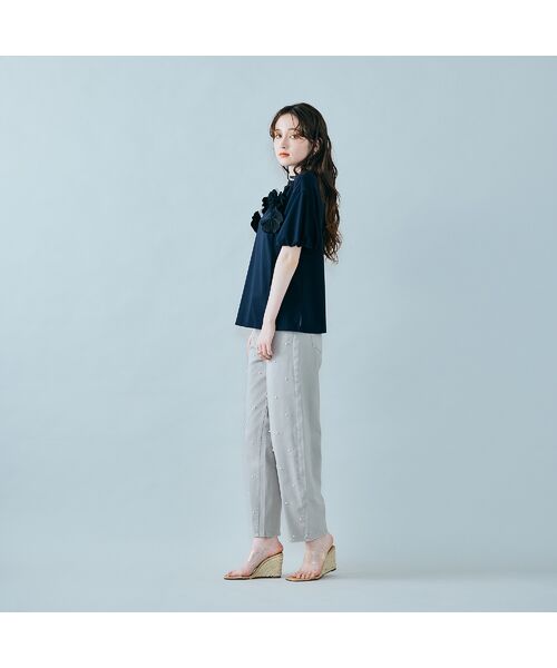 Rose Tiara / ローズティアラ カットソー | フラワーモチーフヒモ付きカットソー | 詳細12