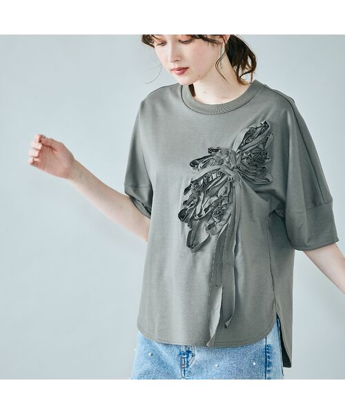 Rose Tiara / ローズティアラ カットソー | リボンモチーフ加工カットソー | 詳細7