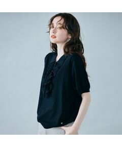 Rose Tiara / ローズティアラ ニット・セーター | フリル付きポロニット