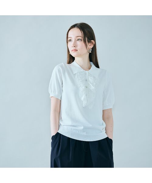 Rose Tiara / ローズティアラ ニット・セーター | フリル付きポロニット | 詳細1