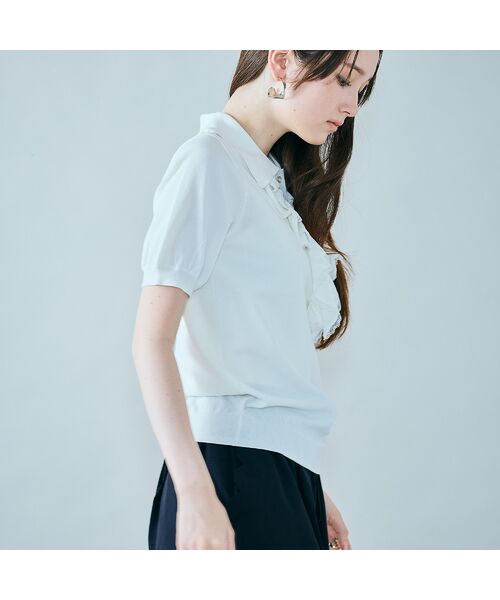 Rose Tiara / ローズティアラ ニット・セーター | フリル付きポロニット | 詳細2