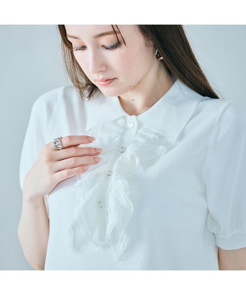 Rose Tiara / ローズティアラ ニット・セーター | フリル付きポロニット | 詳細3