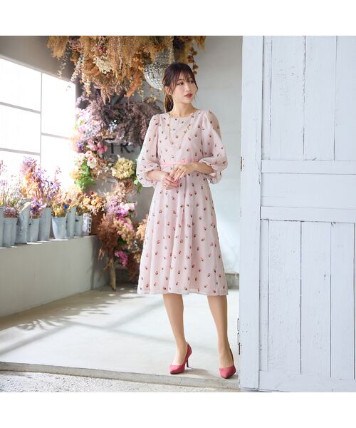 Rose Tiara / ローズティアラ ミニ丈・ひざ丈ワンピース | 【美シルエット】つぼみ刺繍ワンピース | 詳細4